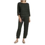 Textured Stripe Briilant Trim Knit Sweater - Image 3