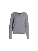 Relaxed V Neck Cashmere Hoodie