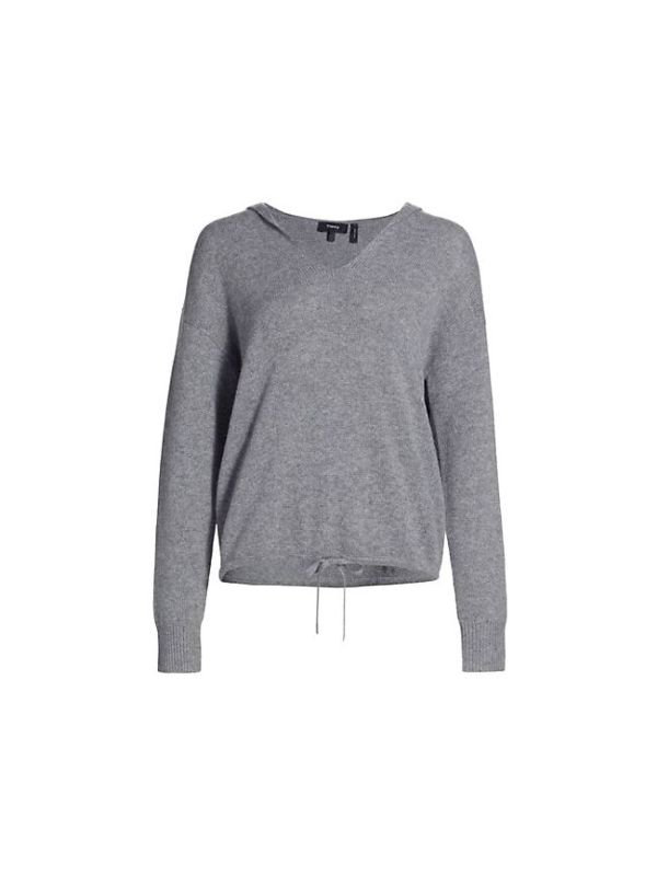 222 Relaxed V Neck Cashmere Hoodie - Image 1