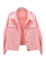 Women's Basic Button Down Denim Jean Jacket Coat
