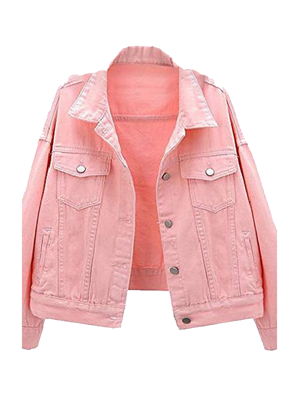 333 (1) Women's Basic Button Down Denim Jean Jacket Coat - Image 1