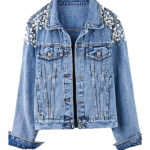 Shoulder Embellished Button Front Jacket With Chest Pockets And Collar