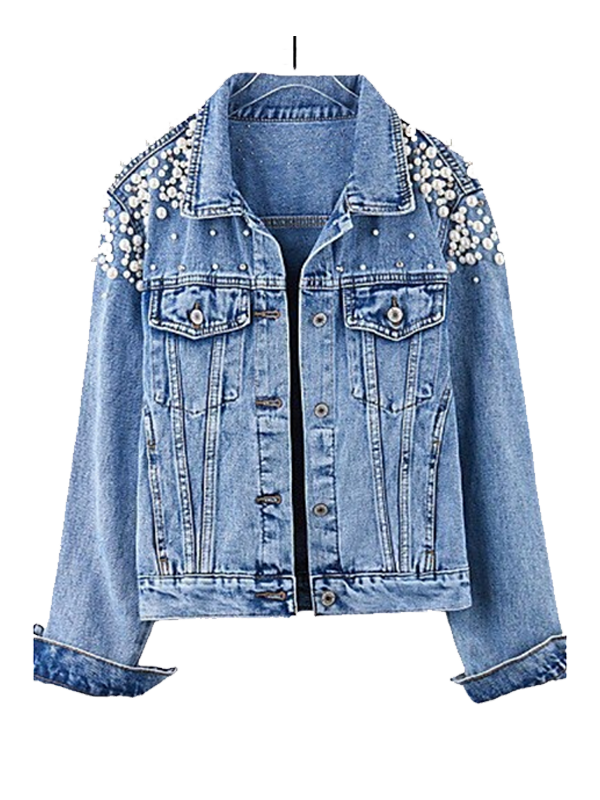 4.png Shoulder Embellished Button Front Jacket With Chest Pockets And Collar - Image 1