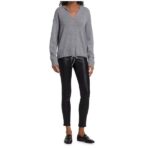 Relaxed V Neck Cashmere Hoodie - Image 2