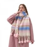 Striped Pom Scarf - Image 3