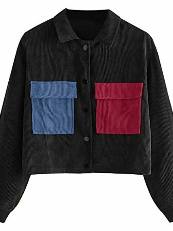 imgi_2_c05f104e7ceaf63ddac8b075cae024e1.jpg Cropped Button Front Jacket With Dual Flap Pockets And Collar - Image 1
