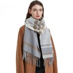 Plaid Tassel Scarf - Image 3
