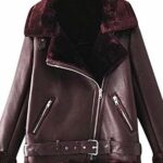 Belted Asymmetric Zip Jacket With Wide Collar And Side Pockets