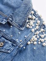 Shoulder Embellished Button Front Jacket With Chest Pockets And Collar - Image 3